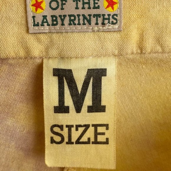 THE PEOPLE OF THE LABYRINTHS Low rise linen yellow and purple tiedye flared pant - Picture 4 of 6